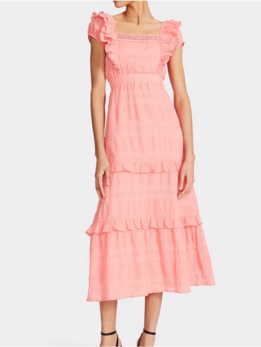 Betsey Johnson LOVELY LAYERS DRESS Maxi FLAMINGO PINK size S